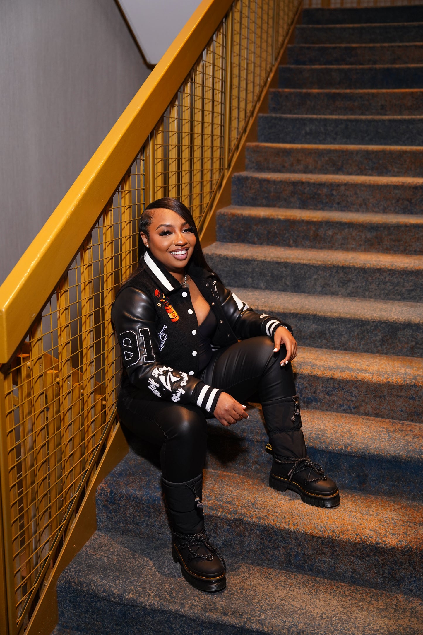black women cropped varsity